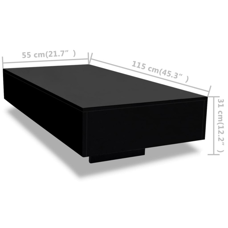 Produktbild för Soffbord i högglans svart