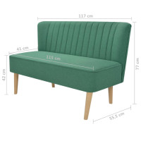 Produktbild för Soffa 117x55,5x77 cm tyg grön