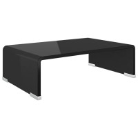 Miniatyr av produktbild för TV-bord glas svart 40x25x11 cm