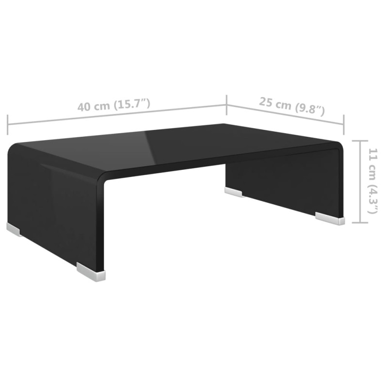 Produktbild för TV-bord glas svart 40x25x11 cm