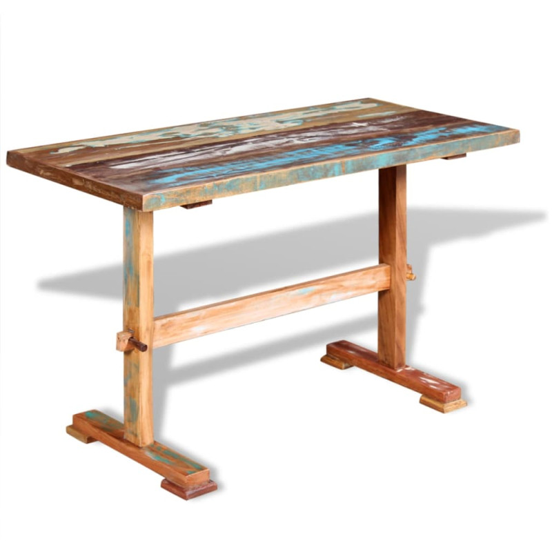 Produktbild för Piedestalbord massivt återvunnet trä 120x58x78 cm