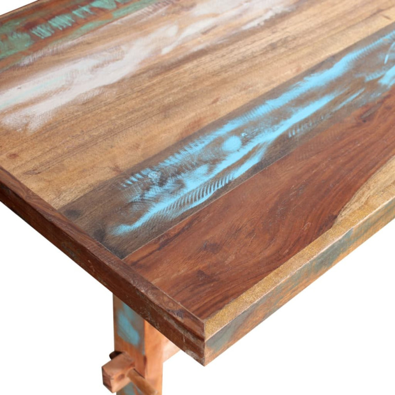 Produktbild för Piedestalbord massivt återvunnet trä 120x58x78 cm