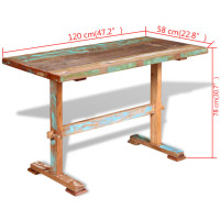 Miniatyr av produktbild för Piedestalbord massivt återvunnet trä 120x58x78 cm