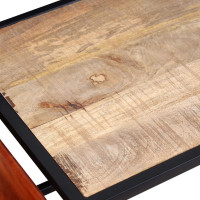 Produktbild för Soffbord med tidningsställ 110x50x45 cm äkta läder