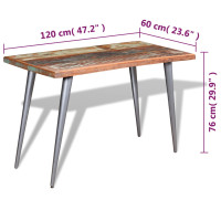 Produktbild för Matbord massivt återvunnet trä 120x60x76 cm