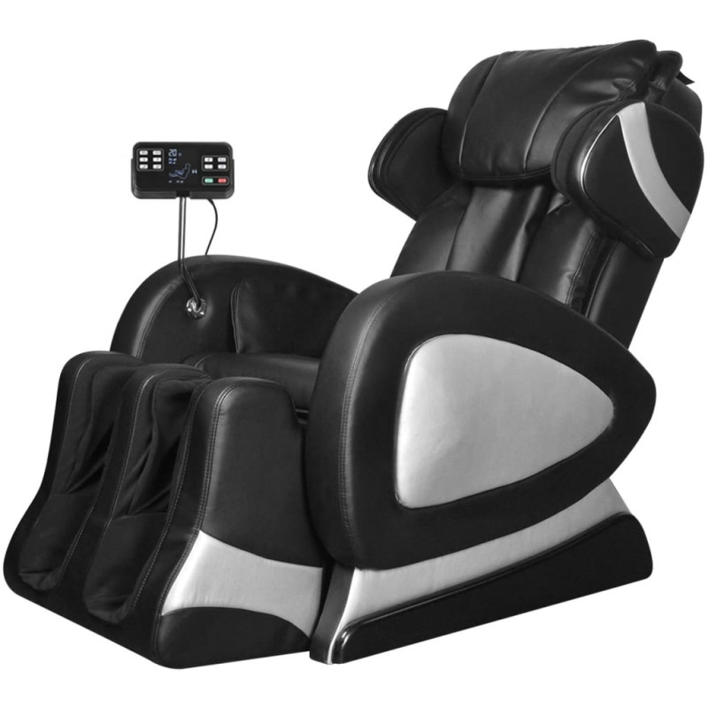 Produktbild för Massagefåtölj med superskärm svart konstläder