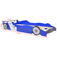 Miniatyr av produktbild för Barnsäng racerbil 90x200 cm blå