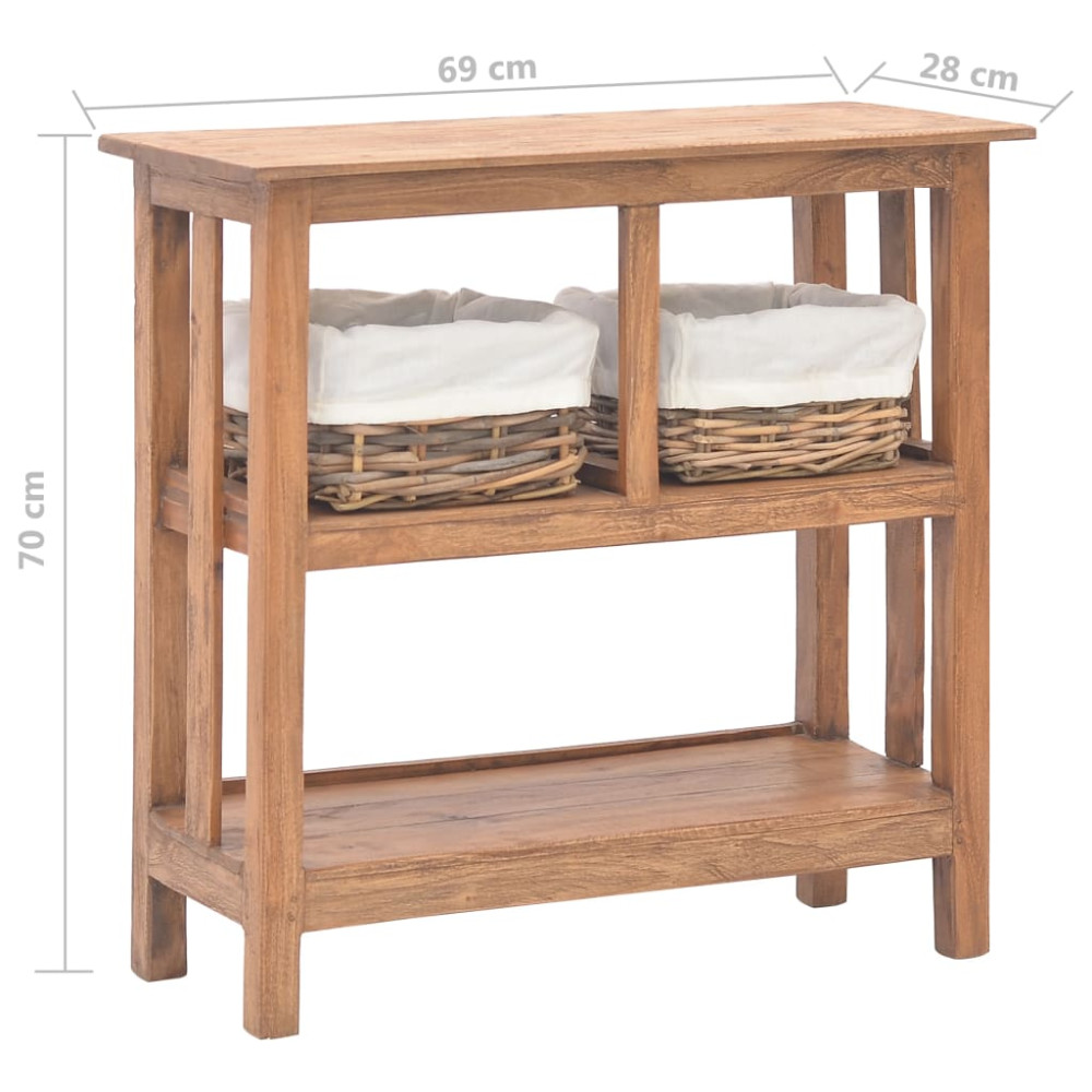 Produktbild för Konsolbord massivt mahognyträ 69x28x70 cm