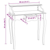 Produktbild för Skrivbord massivt mahognyträ 80x40x92 cm