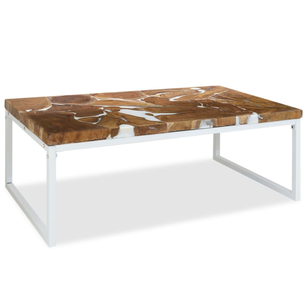Produktbild för Soffbord teak och harts 110x60x40 cm