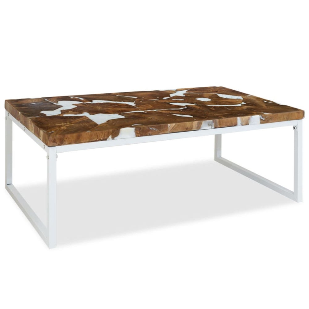 Produktbild för Soffbord teak och harts 110x60x40 cm
