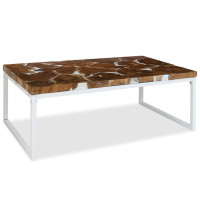Produktbild för Soffbord teak och harts 110x60x40 cm