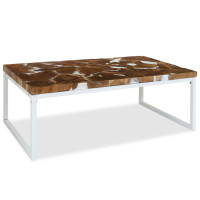 Produktbild för Soffbord teak och harts 110x60x40 cm