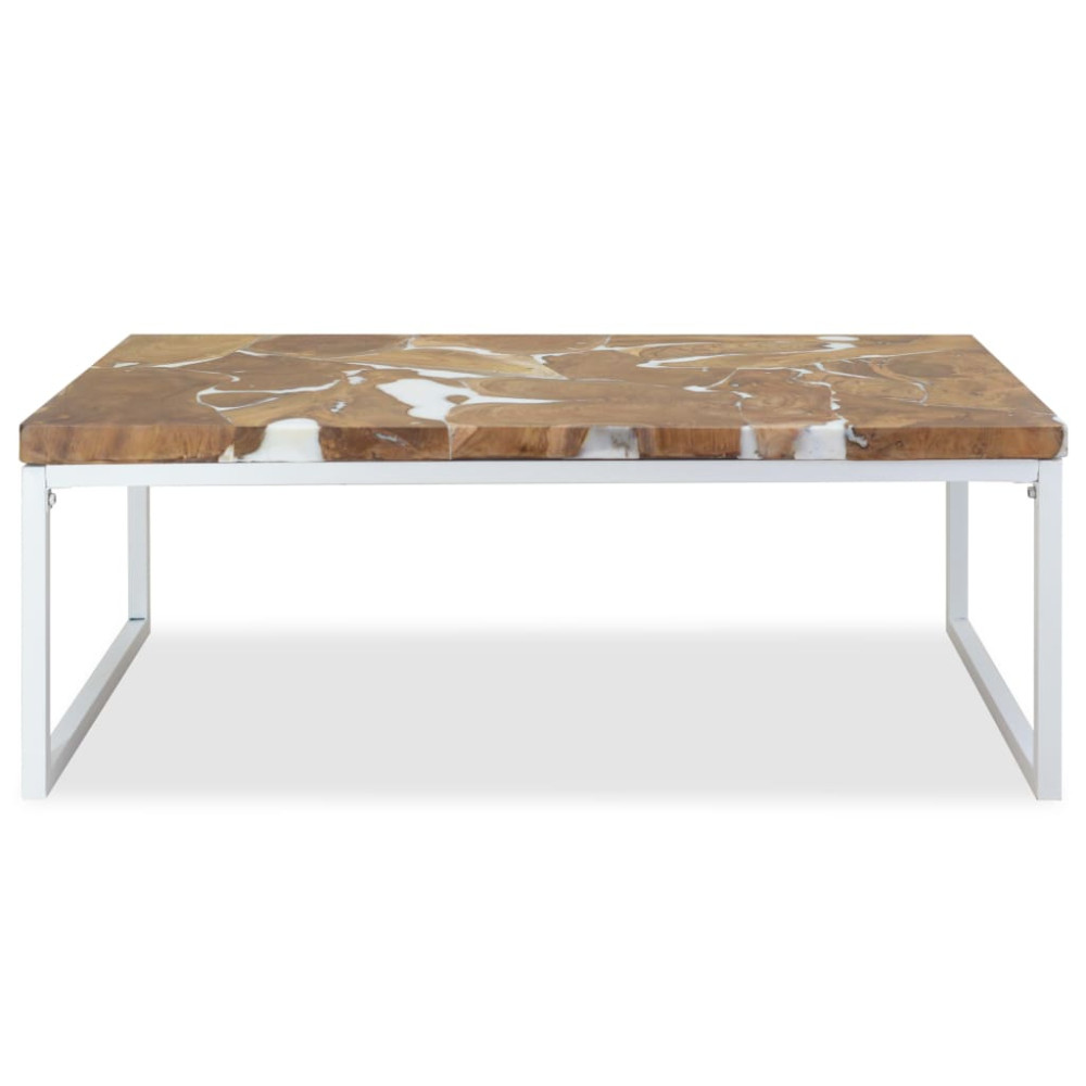 Produktbild för Soffbord teak och harts 110x60x40 cm
