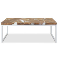 Produktbild för Soffbord teak och harts 110x60x40 cm