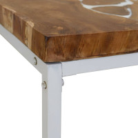Produktbild för Soffbord teak och harts 110x60x40 cm