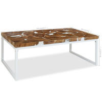 Produktbild för Soffbord teak och harts 110x60x40 cm