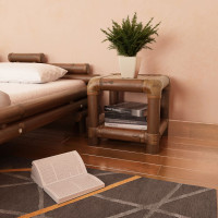 Miniatyr av produktbild för Sängbord 40x40x40 cm bambu mörkbrun