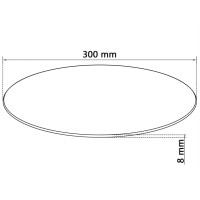 Produktbild för Bordsskiva i härdat glas 300 mm rund