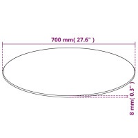 Produktbild för Bordsskiva i härdat glas 700 mm rund