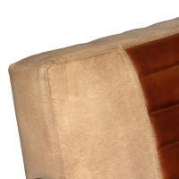 Produktbild för Loungefåtölj brun äkta getskinn och kanvas