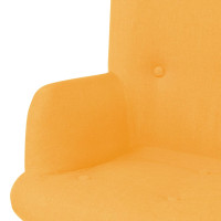 Miniatyr av produktbild för Fåtölj med fotpall gul tyg