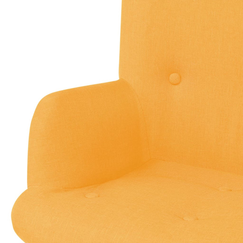 Produktbild för Fåtölj med fotpall gul tyg