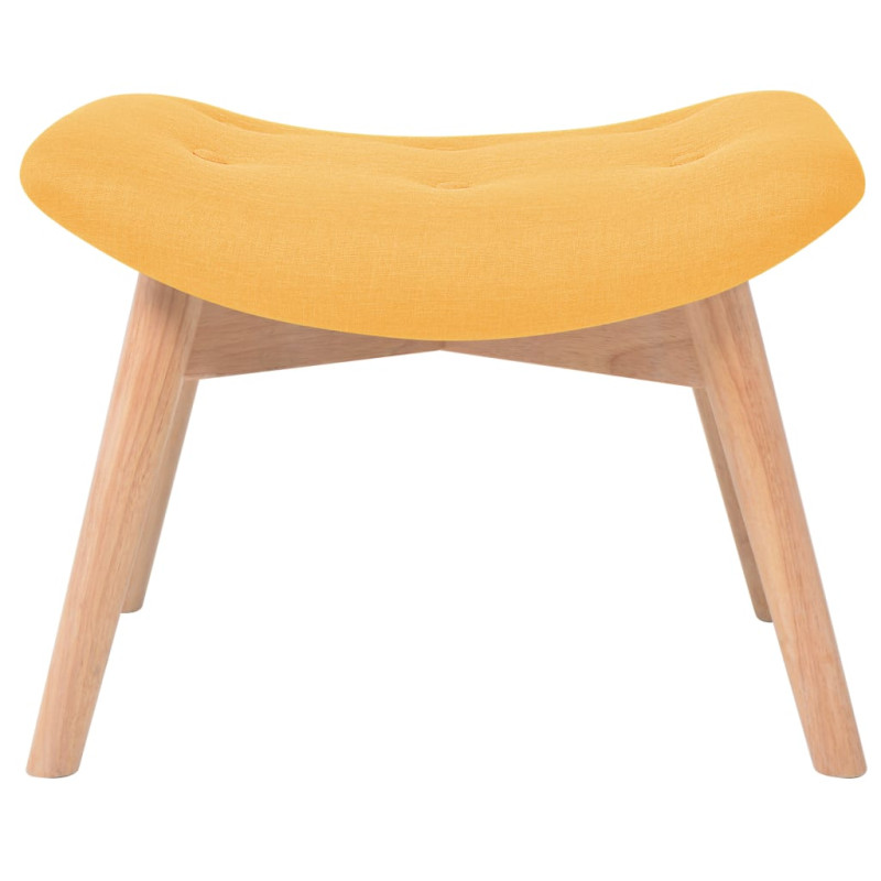 Produktbild för Fåtölj med fotpall gul tyg