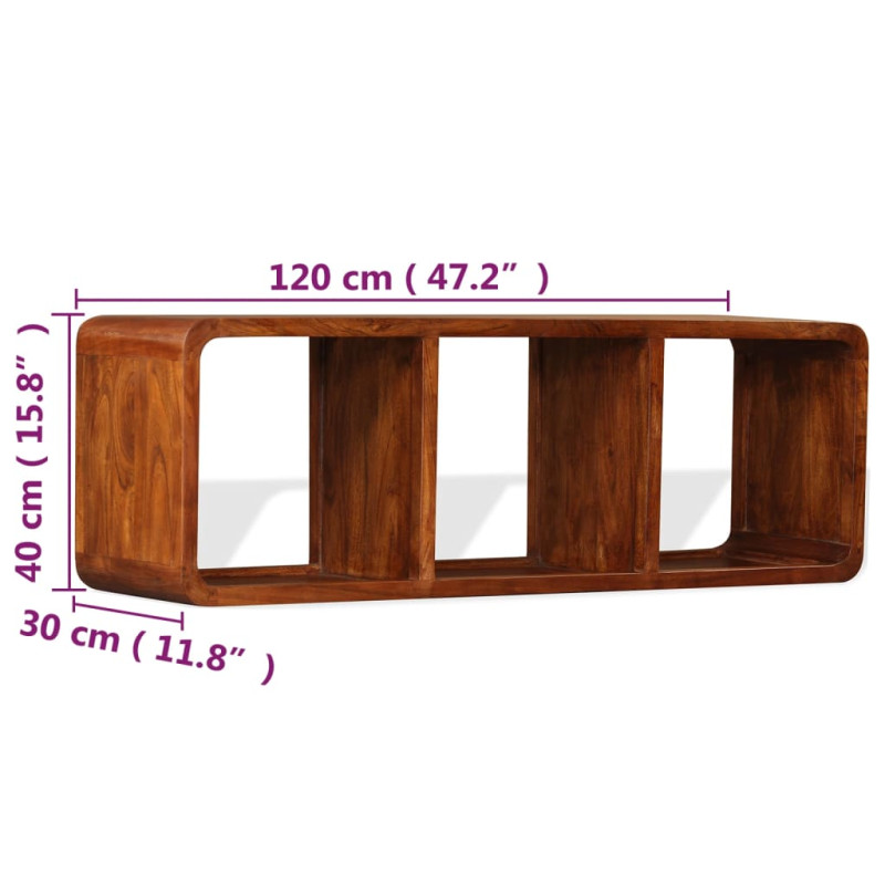 Produktbild för Tv-bänk i massivt trä med honungsfinish 120x30x40 cm