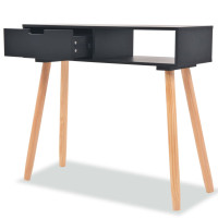 Produktbild för Konsolbord massiv furu 80x30x72 cm svart