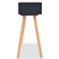 Produktbild för Konsolbord massiv furu 80x30x72 cm svart