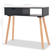 Produktbild för Konsolbord massiv furu 80x30x72 cm svart