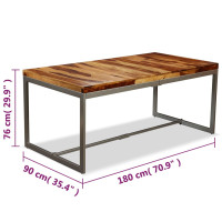 Miniatyr av produktbild för Matbord massivt sheshamträ och stål 180 cm