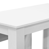 Miniatyr av produktbild för Matbord och bänkar 3 delar spånskiva vit