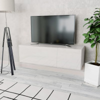 Miniatyr av produktbild för TV-möbel spånskiva 120x40x34 cm vit högglans