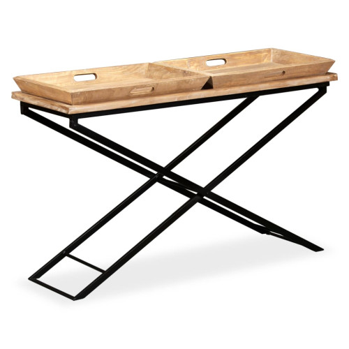 vidaXL Konsolbord massivt mangoträ 130x40x80 cm