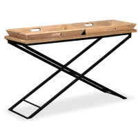 Produktbild för Konsolbord massivt mangoträ 130x40x80 cm