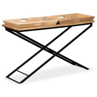 Produktbild för Konsolbord massivt mangoträ 130x40x80 cm