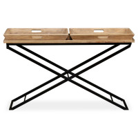 Produktbild för Konsolbord massivt mangoträ 130x40x80 cm