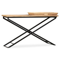 Produktbild för Konsolbord massivt mangoträ 130x40x80 cm