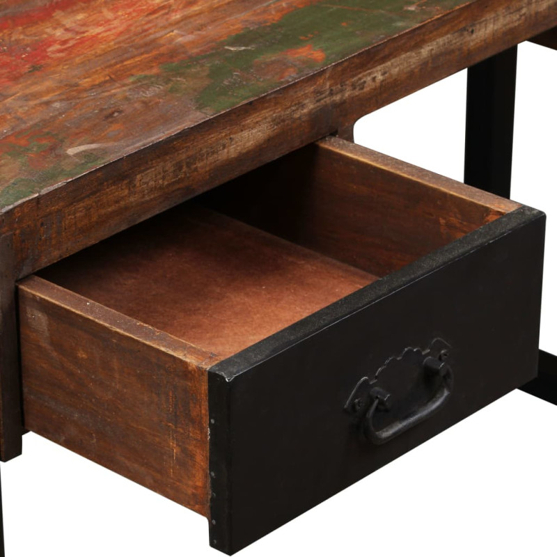 Produktbild för Skrivbord med 2 lådor massivt återvunnet trä 120x50x76 cm