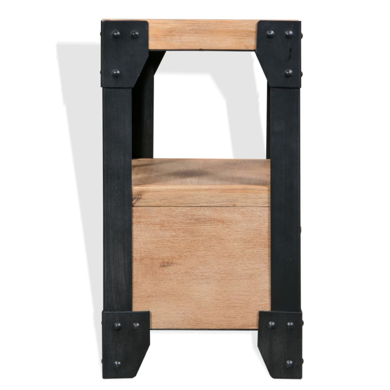 Produktbild för Nattduksbord massivt akaciaträ och stål 40x30x54 cm