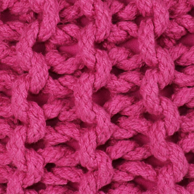 Produktbild för Handstickad puff bomull 50x35 cm rosa