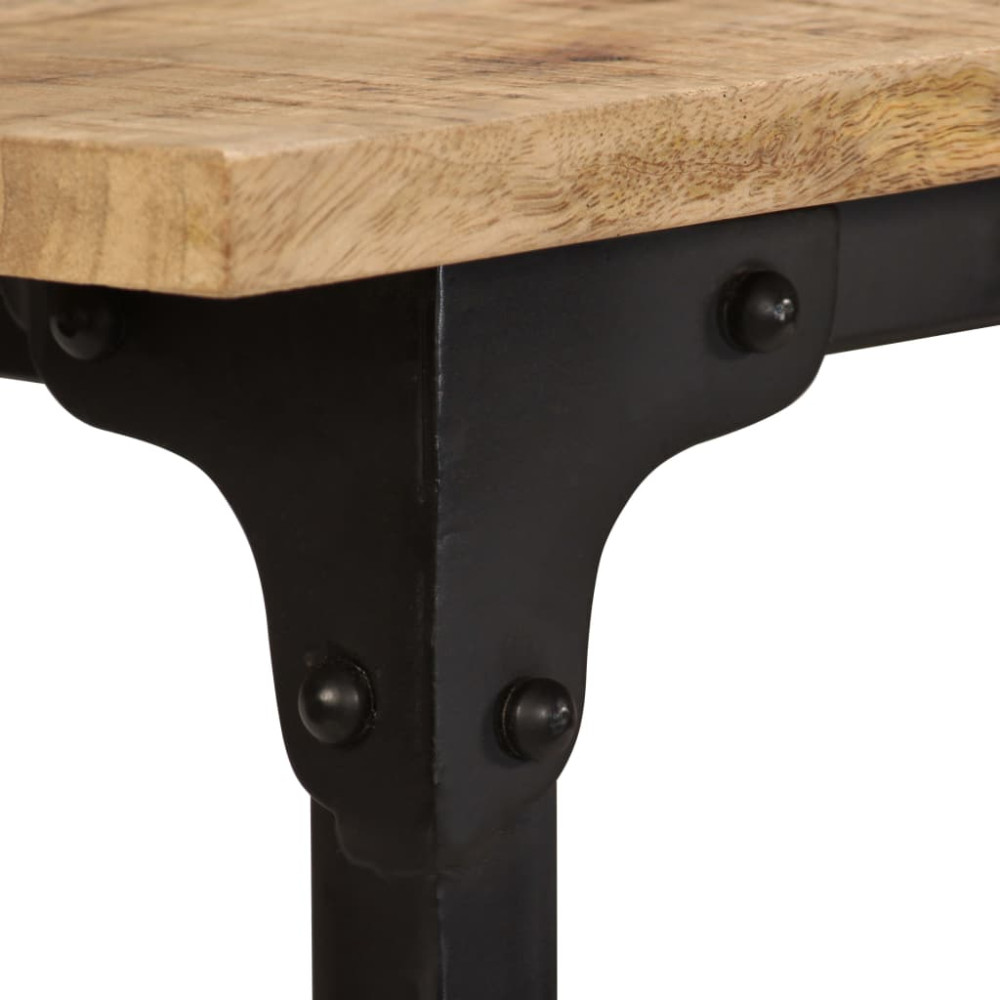 Produktbild för Skrivbord med hopfällbar pall massivt mangoträ 115x50x76 cm