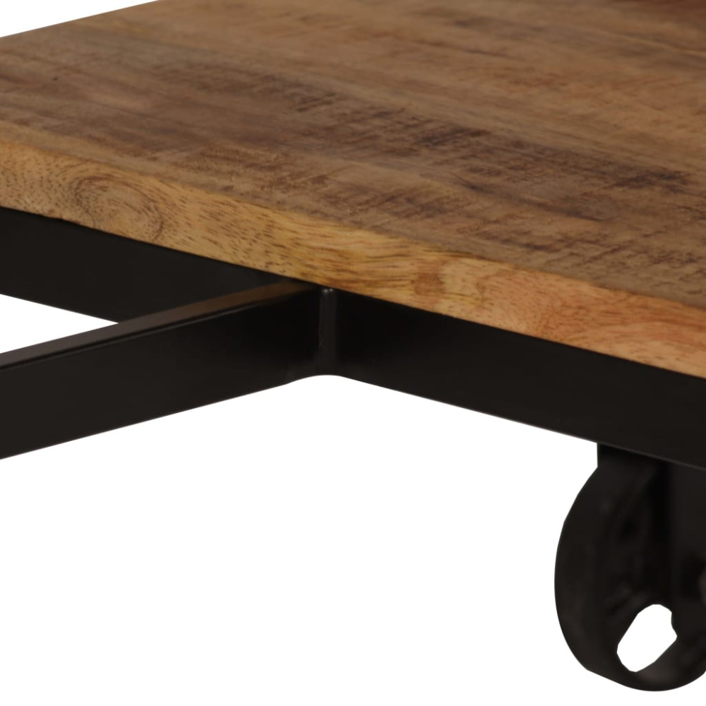 Produktbild för Skrivbord med hopfällbar pall massivt mangoträ 115x50x76 cm