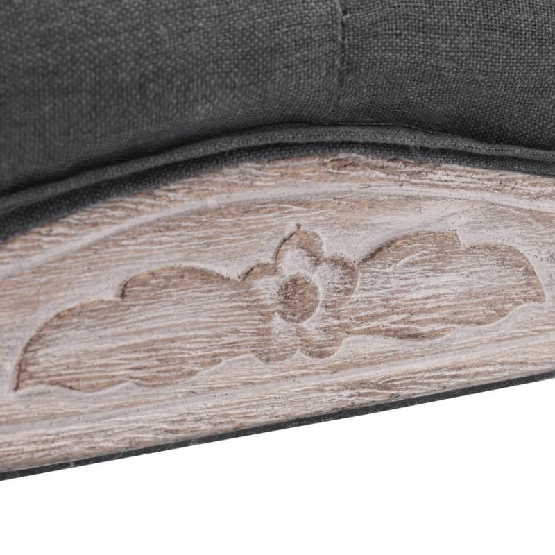 Produktbild för Bänk massivt trä och linnetyg 110x38x48 cm mörkgrå