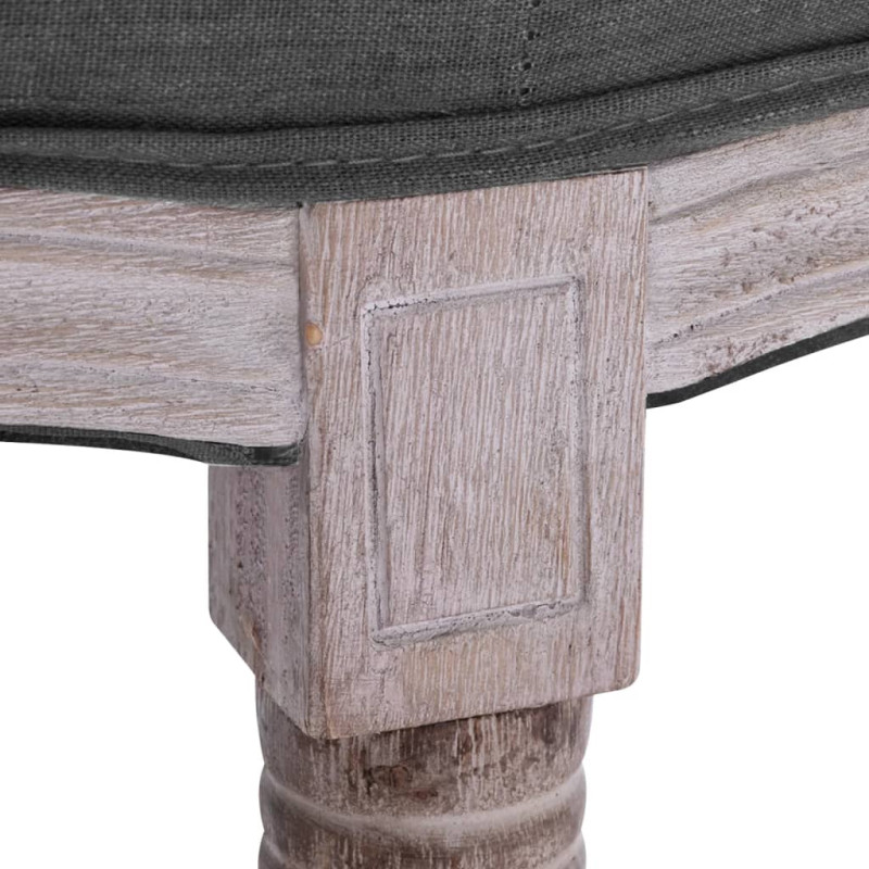 Produktbild för Bänk massivt trä och linnetyg 150x40x48 cm mörkgrå