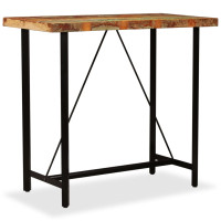 Produktbild för Barbord massivt återvunnet trä 120x60x107 cm