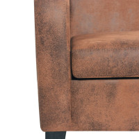 Produktbild för 2-sitssoffa konstmocka brun