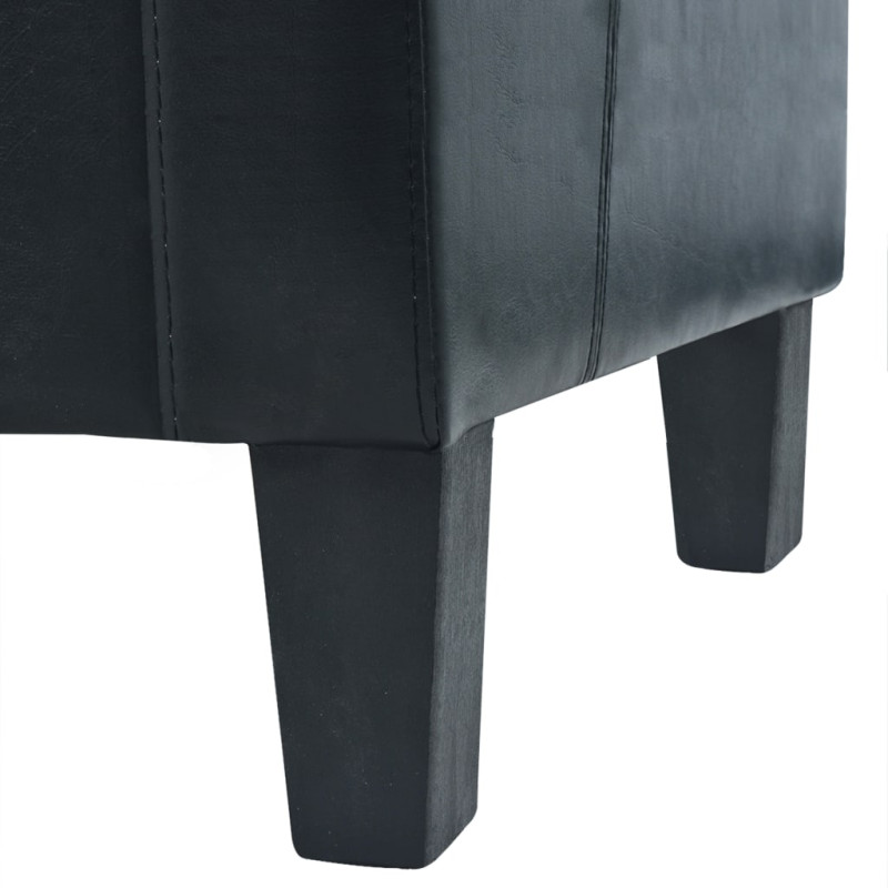 Produktbild för 3-sitssoffa i konstläder svart